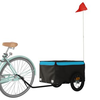 Fietstrailer 30 kg ijzer zwart en blauw 3