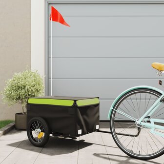 Fietstrailer 30 kg ijzer zwart en groen 1