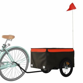 Fietstrailer 45 kg ijzer zwart en oranje 3