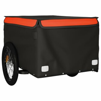 Fietstrailer 45 kg ijzer zwart en oranje 4