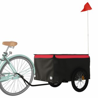 Fietstrailer 45 kg ijzer zwart en rood 3