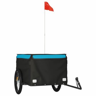 Fietstrailer 45 kg ijzer zwart en blauw 2