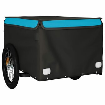 Fietstrailer 45 kg ijzer zwart en blauw 4