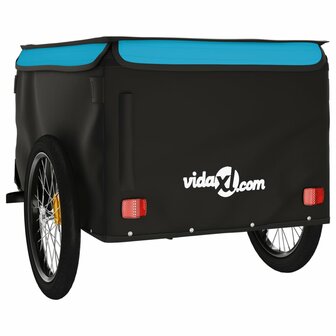 Fietstrailer 45 kg ijzer zwart en blauw 8