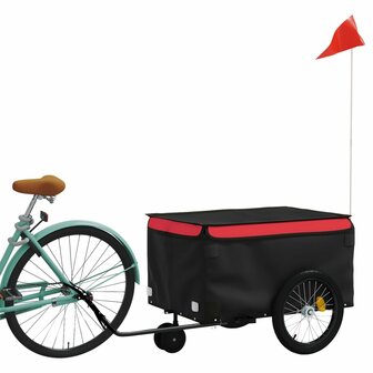 Fietstrailer 30 kg ijzer zwart en rood 3