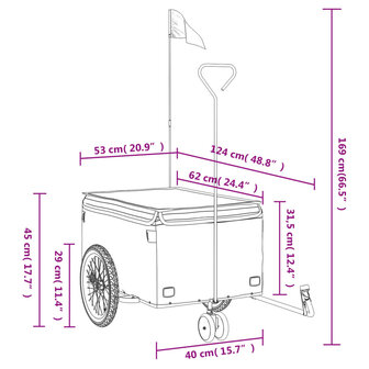 Fietstrailer 30 kg ijzer zwart 12