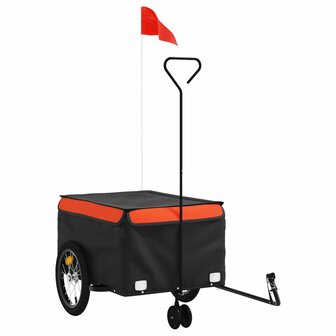 Fietstrailer 45 kg ijzer zwart en oranje 2