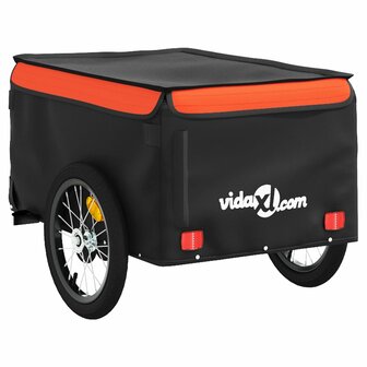 Fietstrailer 45 kg ijzer zwart en oranje 8