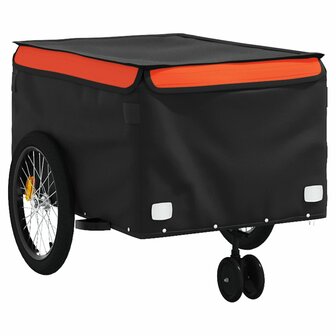 Fietstrailer 45 kg ijzer zwart en oranje 4