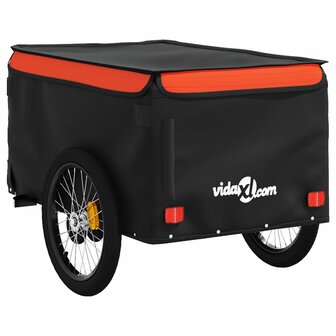 Fietstrailer 45 kg ijzer zwart en oranje 8