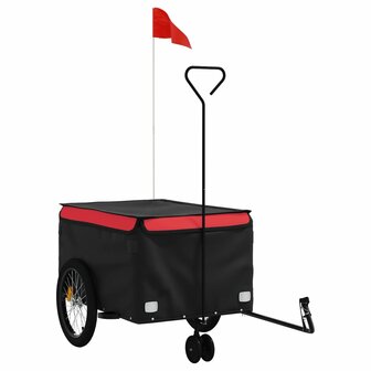 Fietstrailer 45 kg ijzer zwart en rood 2