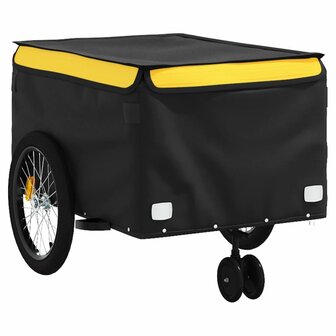 Fietstrailer 45 kg ijzer zwart en geel 4