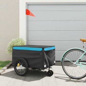 Fietstrailer 45 kg ijzer zwart en blauw 1