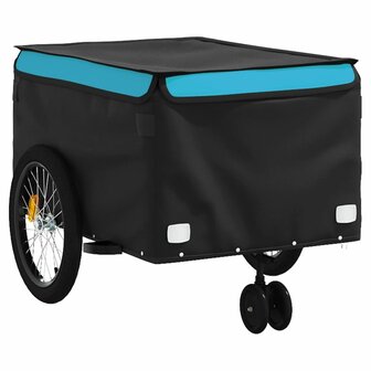 Fietstrailer 45 kg ijzer zwart en blauw 4