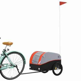 Fietstrailer 30 kg ijzer zwart en oranje 3