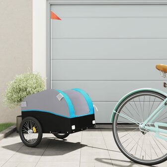 Fietstrailer 30 kg ijzer zwart en blauw 1