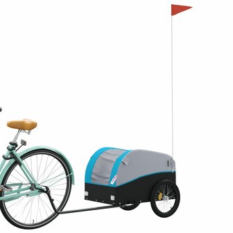 Fietstrailer 30 kg ijzer zwart en blauw 3