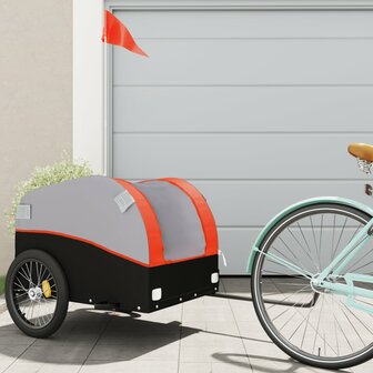 Fietstrailer 45 kg ijzer zwart en oranje 1