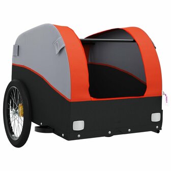 Fietstrailer 45 kg ijzer zwart en oranje 5