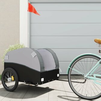 Fietstrailer 45 kg ijzer zwart en grijs 1