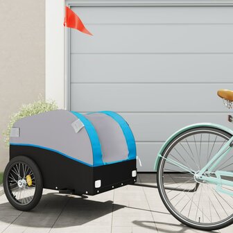 Fietstrailer 45 kg ijzer zwart en blauw 1