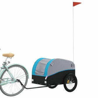 Fietstrailer 45 kg ijzer zwart en blauw 3