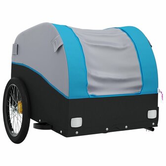 Fietstrailer 45 kg ijzer zwart en blauw 4