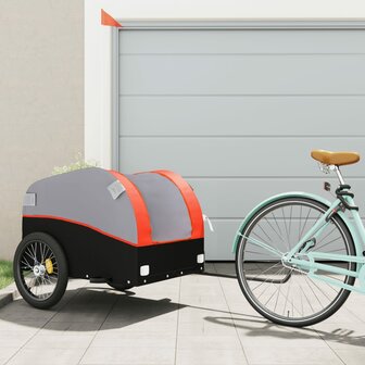 Fietstrailer 45 kg ijzer zwart en oranje 1