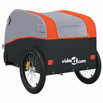 Fietstrailer 30 kg ijzer zwart en oranje 8