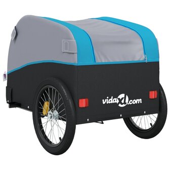 Fietstrailer 30 kg ijzer zwart en blauw 8