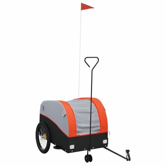 Fietstrailer 45 kg ijzer zwart en oranje 2