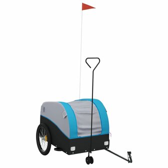 Fietstrailer 45 kg ijzer zwart en blauw 2