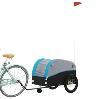 Fietstrailer 45 kg ijzer zwart en blauw 3