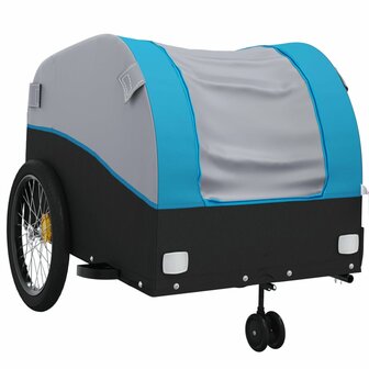 Fietstrailer 45 kg ijzer zwart en blauw 4