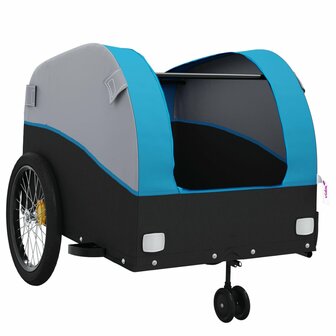 Fietstrailer 45 kg ijzer zwart en blauw 5