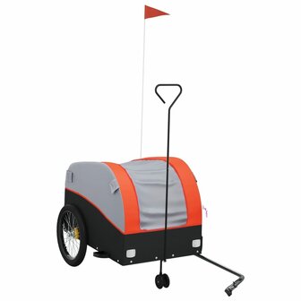 Fietstrailer 45 kg ijzer zwart en oranje 2