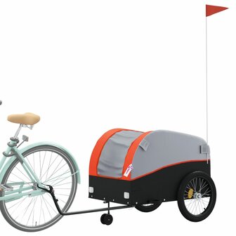 Fietstrailer 45 kg ijzer zwart en oranje 3