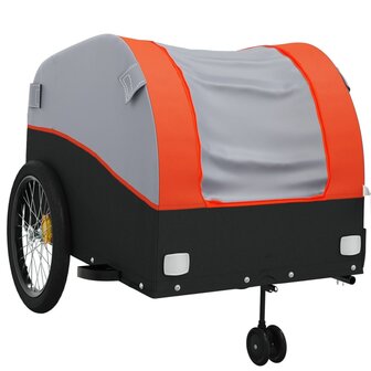 Fietstrailer 45 kg ijzer zwart en oranje 4