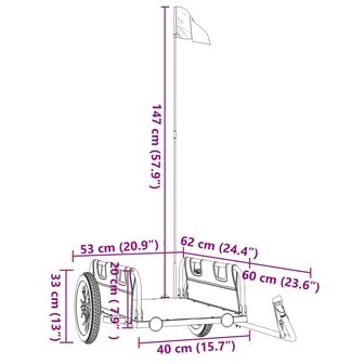 Fietstrailer oxford stof en ijzer geel 11