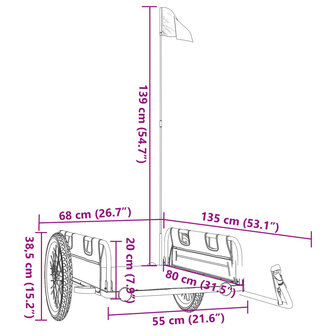 Fietstrailer oxford stof en ijzer geel 11