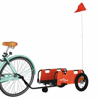 Fietstrailer oxford stof en ijzer oranje 3