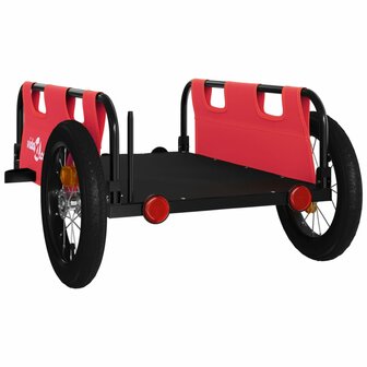 Fietstrailer oxford stof en ijzer rood 7