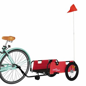 Fietstrailer oxford stof en ijzer rood 3