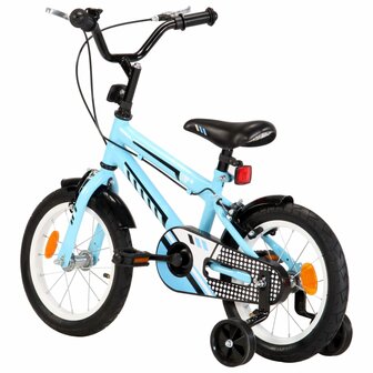 Kinderfiets 14 inch zwart en blauw 3