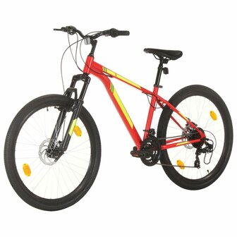 Mountainbike 21 versnellingen 27,5 inch wielen 38 cm frame rood 2