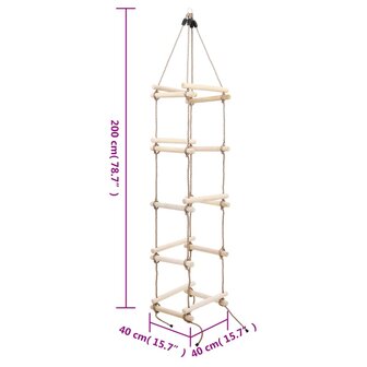 Touwladder 200 cm hout 7