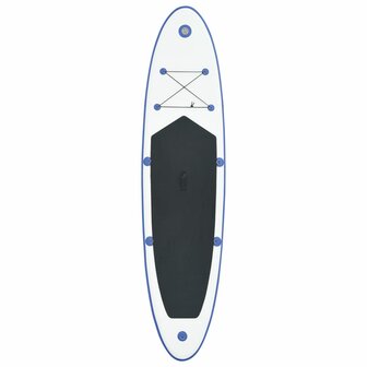 Stand Up Paddleboardset opblaasbaar blauw en wit 3