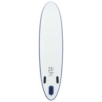 Stand Up Paddleboardset opblaasbaar blauw en wit 4