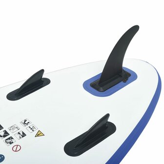 Stand Up Paddleboardset opblaasbaar blauw en wit 5