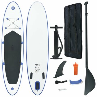 Stand-up paddleboard opblaasbaar blauw en wit 1